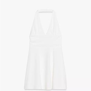 Zara White Halter Mini Dress